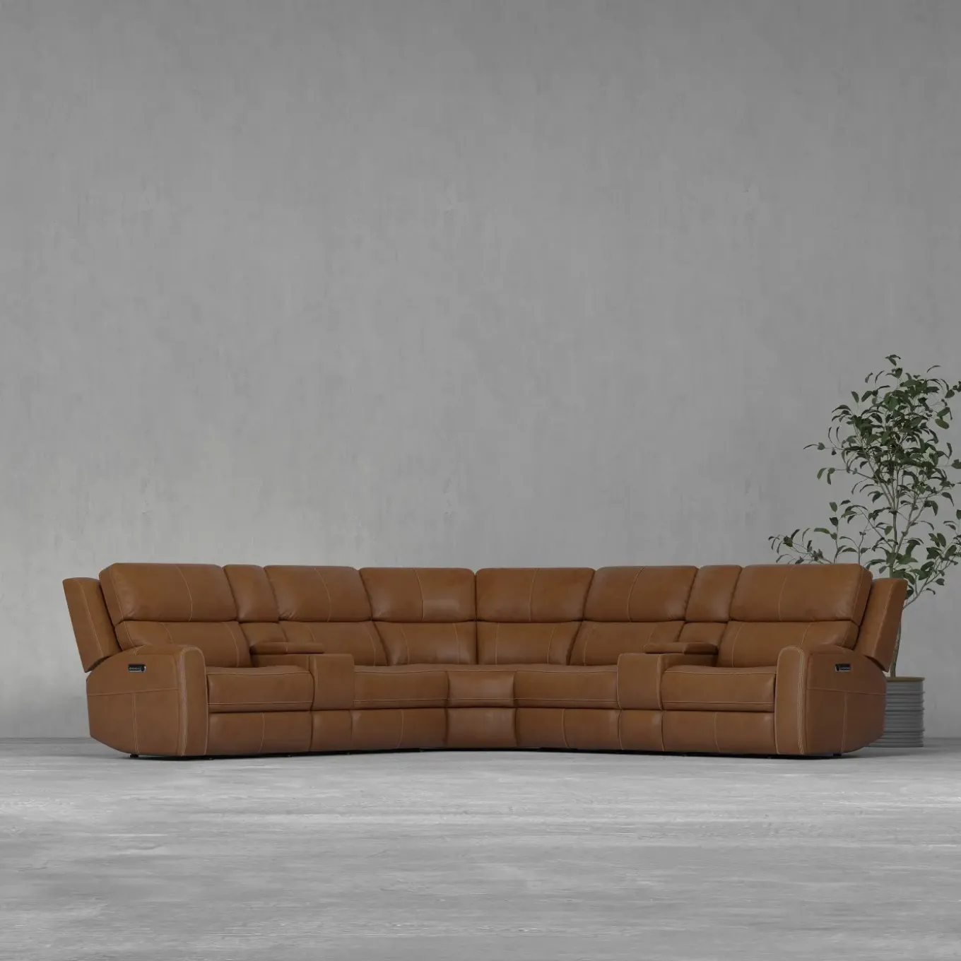 Riverdale 7pc Leather Power Sectional
