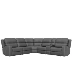 Riverdale 6pc Leather Sectional with Wireless Charging