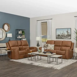 Riverdale Reclining Living Room Brown Set