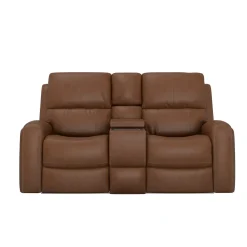 Riverdale Zero G Leather Power Loveseat with Console