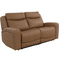 Ryder Leather Power Reclining Loveseat with Heat & Massage