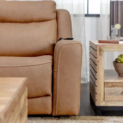 Ryder Leather Power Reclining Loveseat with Heat & Massage