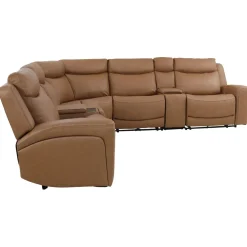Ryder 7pc Power Leather Sectional with Heat & Massage