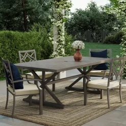 Saint Lucia 5pc Dining Set: Table & 4 Armchairs