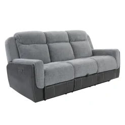 Scout Gray Reclining Living Room Set Power Reclining Sofa & Loveseat