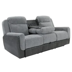 Scout Gray Reclining Living Room Set Power Reclining Sofa & Loveseat