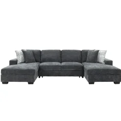 Slumber 3pc Double Storage Chaise Sleeper Sectional