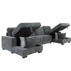 Slumber 3pc Double Storage Chaise Sleeper Sectional