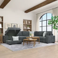 Slumber 4pc Sleeper Sectional with LAF Storage Chaise