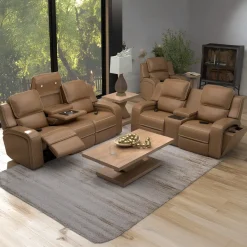 Soundwave Living Room Set Immersive Power Leather Reclining Sofa & Loveseat