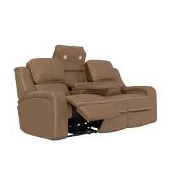 Soundwave Living Room Set Immersive Power Leather Reclining Sofa & Loveseat
