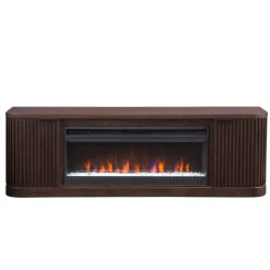 Tate 76" Fireplace Console with 42: Crystal Insesrt