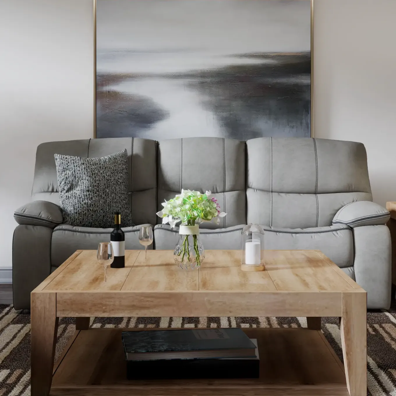 Trilogy Reclining Living Room Set-Gray