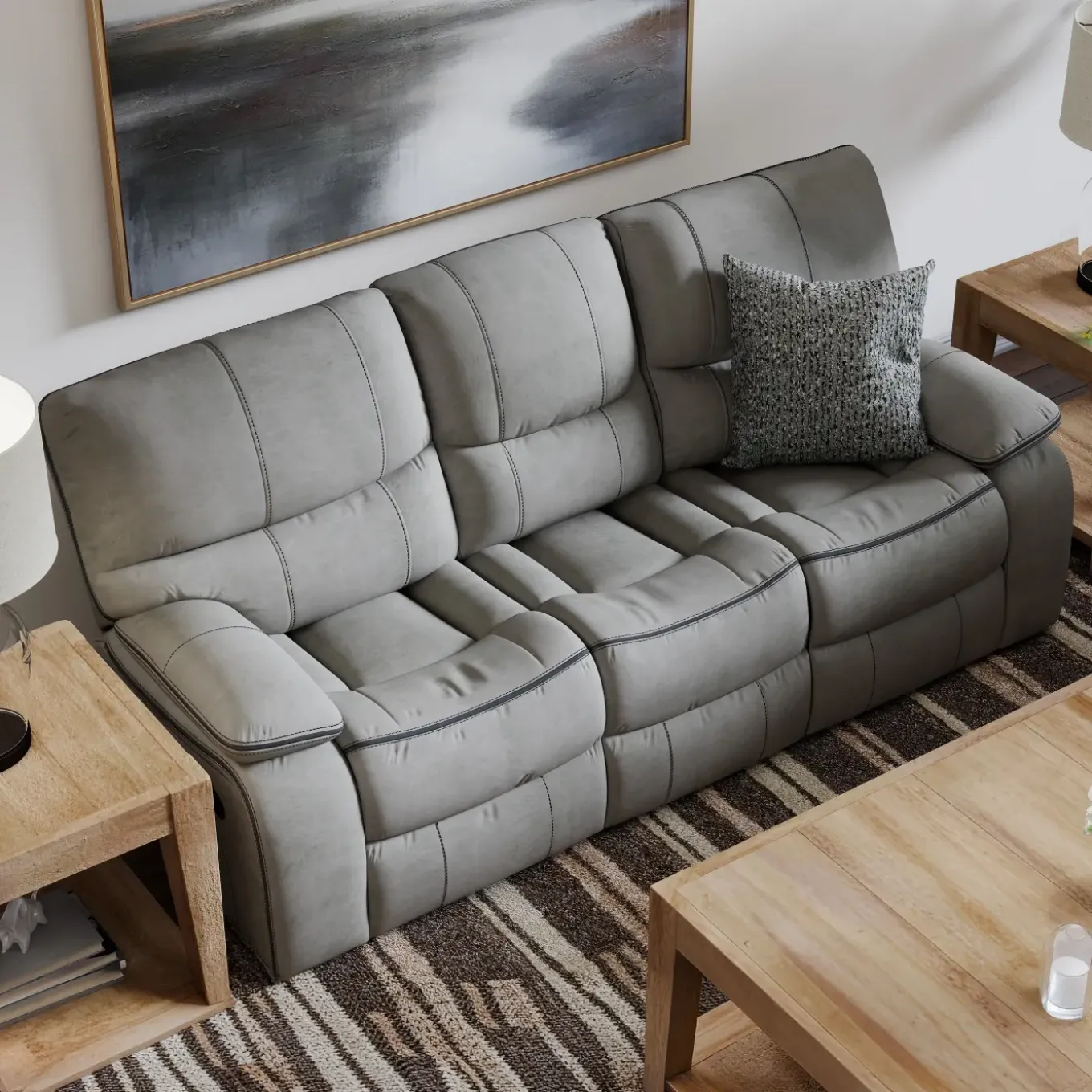 Trilogy Reclining Living Room Set-Gray