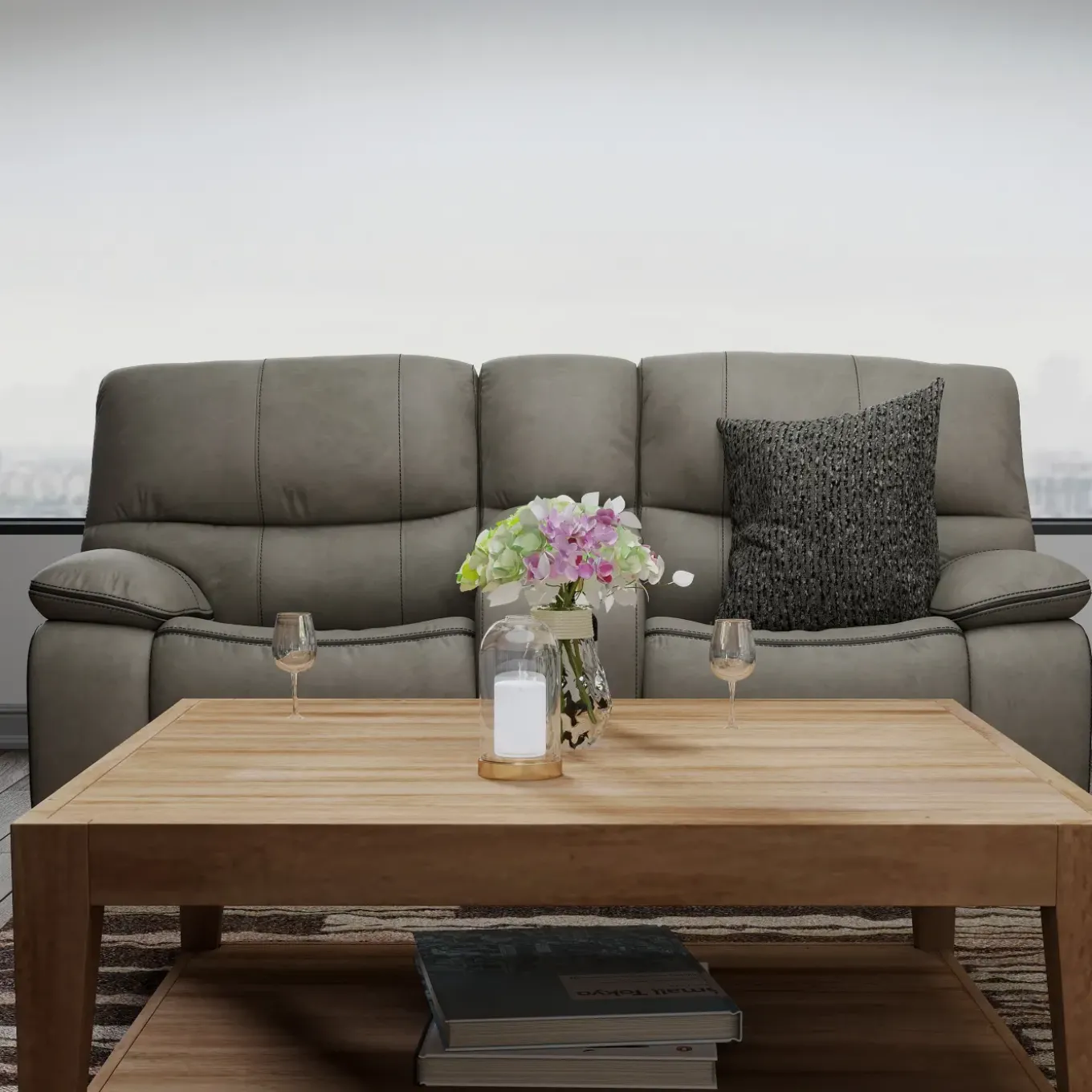 Trilogy Reclining Living Room Set-Gray