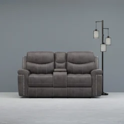 Triplex Power Reclining Console Loveseat