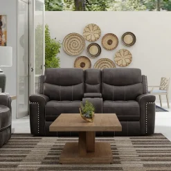 Triplex Power Reclining Console Loveseat