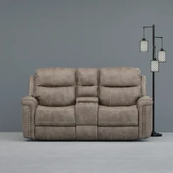Triplex Power Reclining Console Loveseat