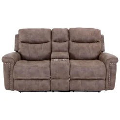 Triplex Power Reclining Console Loveseat