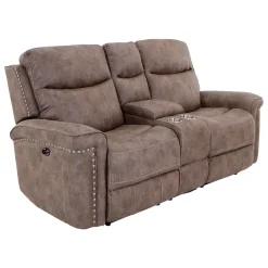 Triplex Power Reclining Console Loveseat