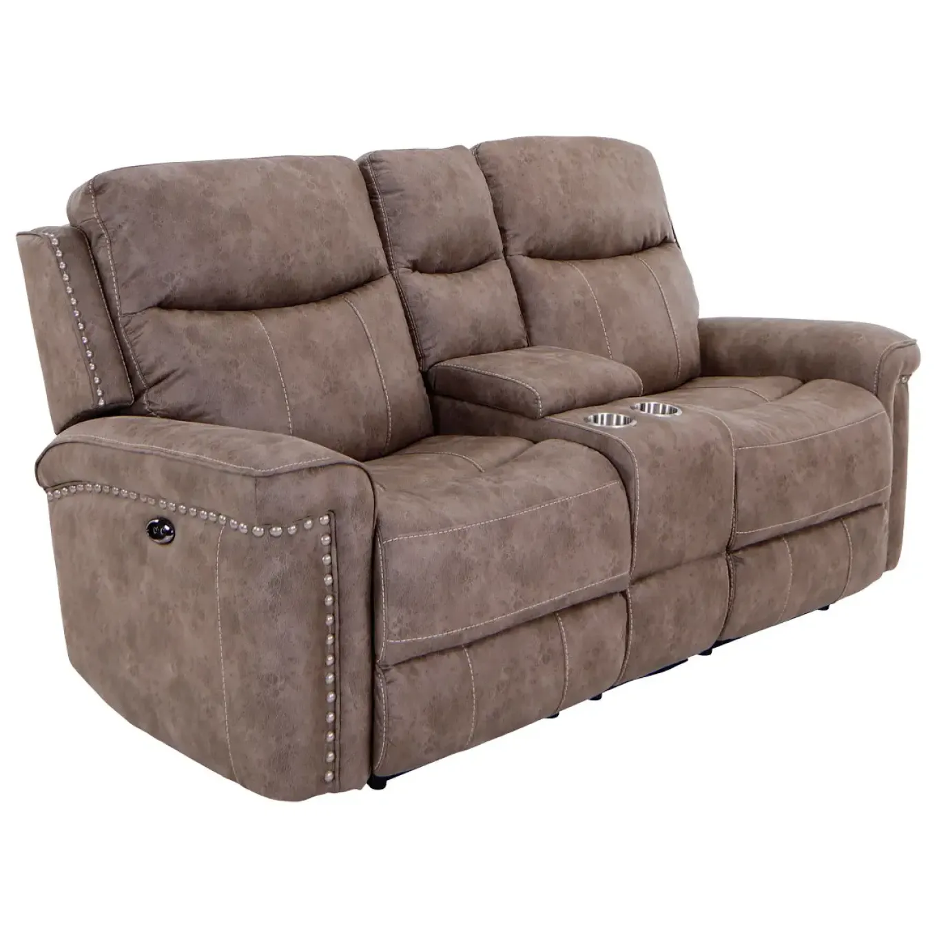 Triplex Power Reclining Console Loveseat