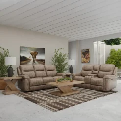 Triplex Power Reclining Living Room Set-Brown