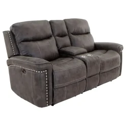 Triplex Power Reclining Living Room Set-Gray