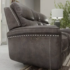 Triplex Power Reclining Living Room Set-Gray
