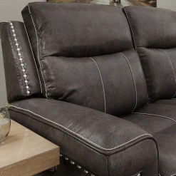 Triplex Power Reclining Living Room Set-Gray