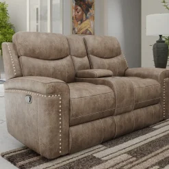 Triplex Reclining Console Loveseat