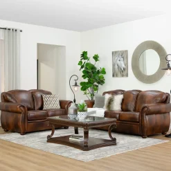 Tuscan Leather Living Room Set