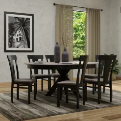 Vibrance Extendable Round Dining Table& 6 Chairs With Custom Finish Options