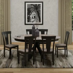 Vibrance Extendable Round Dining Table& 6 Chairs With Custom Finish Options