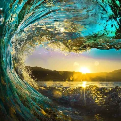 50" Wave Glass Wall Art