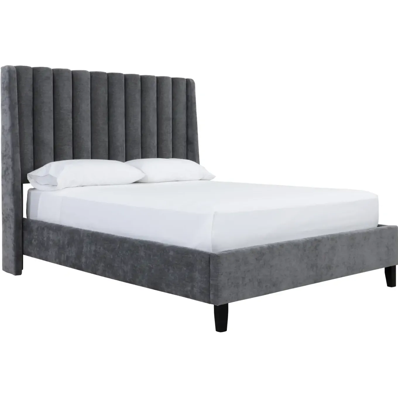 Wren Dark Gray Upholstered Bed