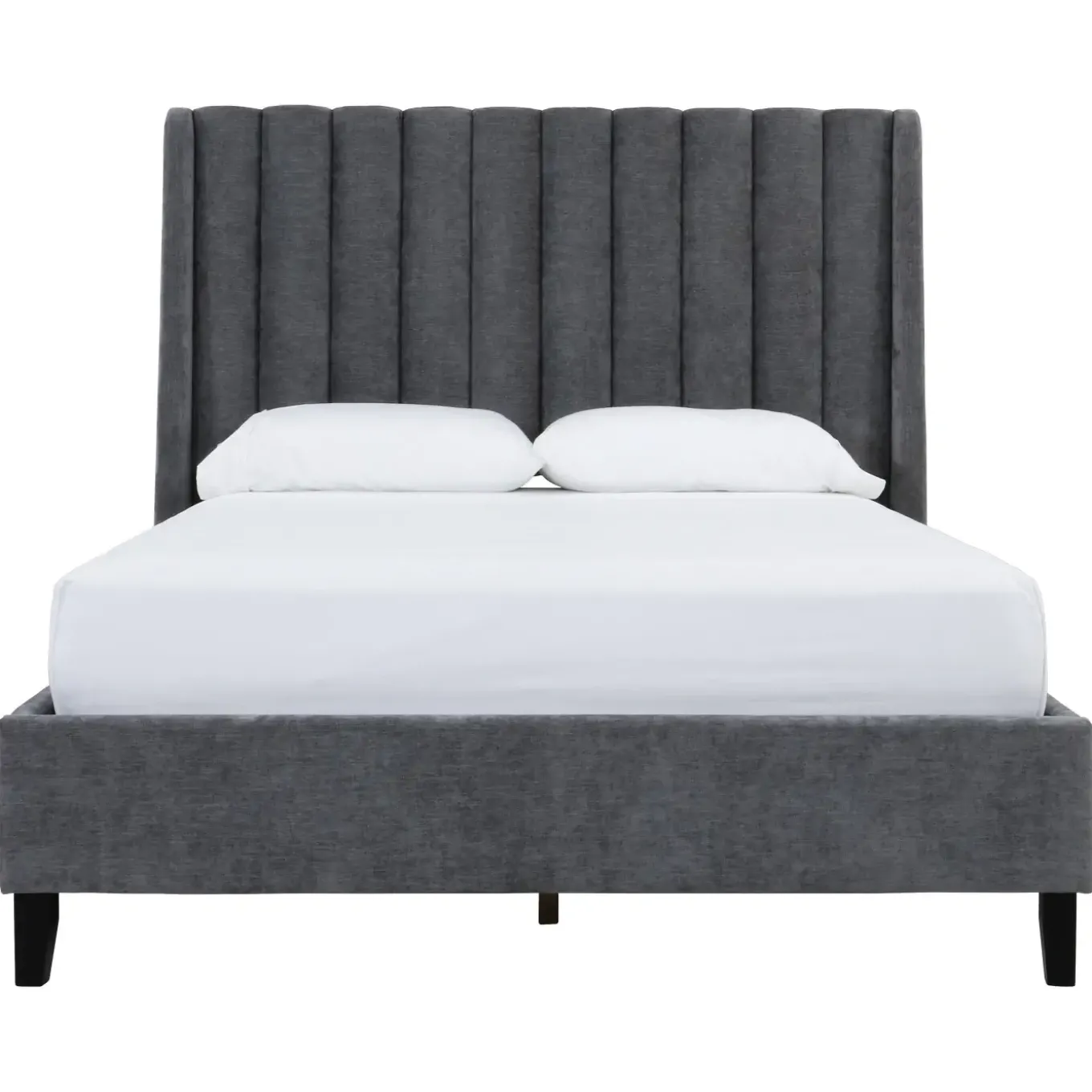 Wren Dark Gray Upholstered Bed