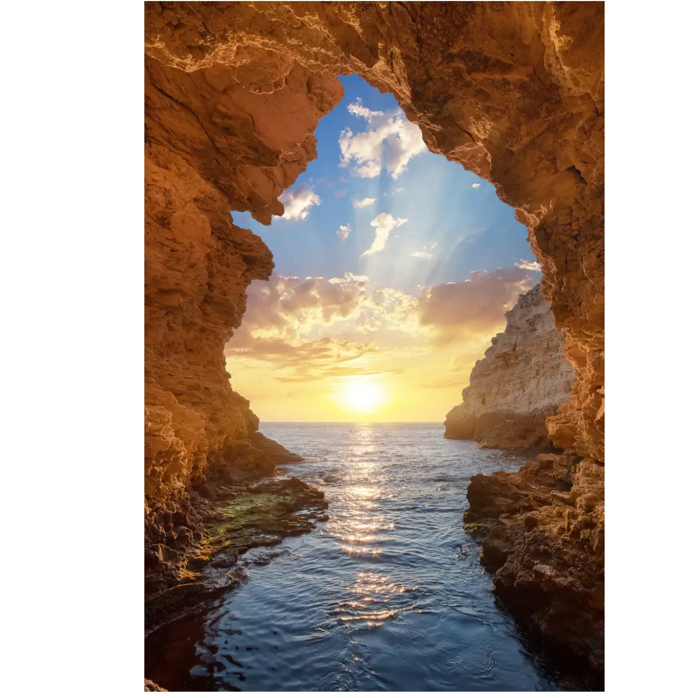40x60 Grotto Sunset Glass Wall Art