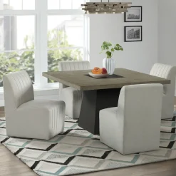 Zander 5pc Dining Set: Table & 4 Upholstered Side Chairs